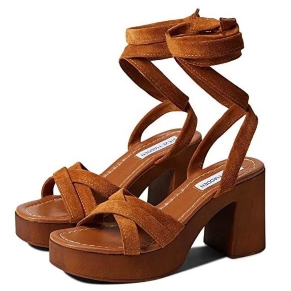Steve Madden Rydley Suede Block Heel Platform Sandals